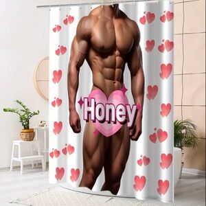 Honey Heart Design Shower Curtain